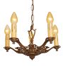 Vintage Classical Revival 5 Arm Cast Chandelier in Original Handpainted Finish