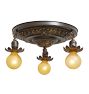 Vintage Classical Revival Flush Mount Pan Fixture 3-Light Barebulb
