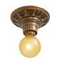 Vintage Classical Revival Single Bare-Bulb Flush Mount