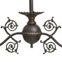 Vintage Victorian 2 Arm Gas Chandelier with Hand Applied Highlights and Wheel Cut Glass Shades