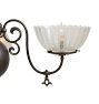 Voluminous Vintage Victorian 4 Light Chandelier 2x2 Gas Electric with Acid Etched Glass Shades