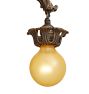 Vintage 3 Arm Semi Flush Mini Chandelier Bare Bulb Classical Revival