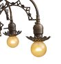 Vintage 5-Light Classical Revival Bare Bulb Chandelier in Cast Brass