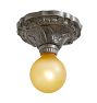 Vintage Art Deco Bare-Bulb Flush Mount