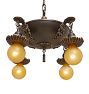 Vintage Classical Revival 4 Light Pan Chandelier with Handcrafted Highlights