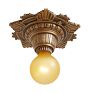 Vintage Classical Revival Single-Light Bare-Bulb Flush Mount