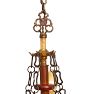 Vintage Gothic Revival 5 Light Candle Chandelier with Original Paint and Bakelite Stem