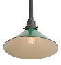 Vintage Industrial Pendant with Green Down Shade