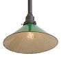 Vintage Industrial Pendant with Rustic Green Shade