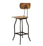 Vintage Industrial Toledo Stool with Bent Plywood Seat and Backrest