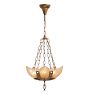 Vintage Art Deco Chandelier with Slip Shade