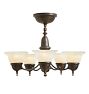 Vintage 5-Light Chandelier with Cup Shade