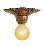 Vintage Classical Revival Single-Light Bare-Bulb Flush Mount