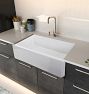 Gardener Fireclay Reversible Single Kitchen Sink, 33" x 19" x 10"