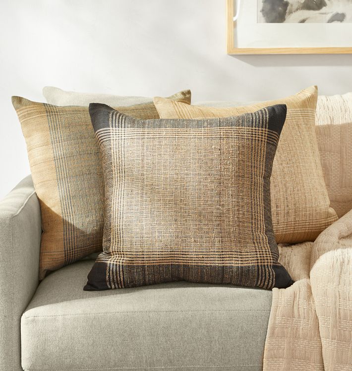 Plaid Handspun Raw Silk Pillow Cover Rejuvenation
