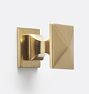 Mission Knob with Square Backplate, Aged Brass