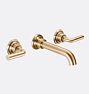 Descanso Smooth Lever Widespread Wall Mount Faucet, 6.5" - Satin Bronze PVD