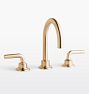 Descanso Tall Spout Smooth Lever Widespread Bathroom Faucet, Satin Bronze PVD