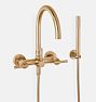 Tiburon Wall Mounted Tub Filler With Handshower, Satin Bronze PVD