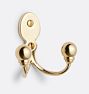 Beaux Double Hook, Unlacquered Brass