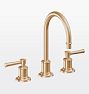 Miramar Lever Handle Widespread Bathroom Faucet, Satin Bronze PVD