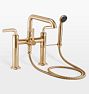 Descanso Smooth Lever Deck Mounted Tub Filler With Handshower, Satin Bronze PVD