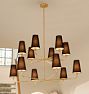Ansel 46&quot; 12-Light Double Tier Chandelier, Fabric Shades