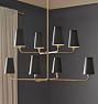 Ansel 46" 8-Light Double Tier Chandelier, Metal Shades