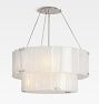 Willamette 32" Double Tier Chandelier, Pearl White Glass