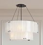 Willamette 32" Double Tier Chandelier, Pearl White Glass