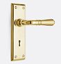 Putman Door Set - Laquered Brass - Lever - Keyhole Passage