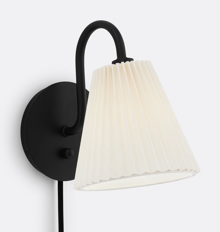 Felix Sconce - Oil-Rubbed Bronze Finish - White Pleated Shade