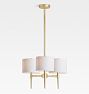 Rhone 24in Single Tier Chandelier Fabric Aged Brass