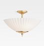 Mavis 18in Semi Flush Aged Brass with Cased White Shade