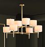 Rhone Double Tier Chandelier, 48&quot; Width in Fabric Shades