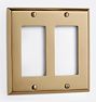 Lewis Double GFCI Switchplate, Heritage Brass