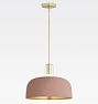 Dekum 16" Pendant, Aged Brass - Matte Mauve w/ Brass Int