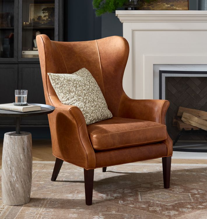 Clinton Modern Wingback Leather Chair Rejuvenation