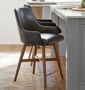 Dexter Swivel Leather Counter Bar Stool