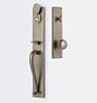 Raegan D-Handle Knob Exterior Bronze Door Set - Pewter Bronze