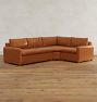 Roswell Leather 3-Piece Arm Sofa With Wedge Corner