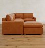 Roswell Leather 6-Piece Sectional Sofa With Ottoman