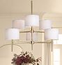 Rhone Double Tier Chandelier, 36&quot; Width in Fabric Shades