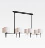 Rhone Linear Chandelier, 60" Width in Fabric Shades