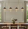 Rhone Linear Chandelier, 60&quot; Width in Metal Shades