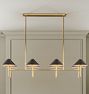 Rhone Linear Chandelier, 60&quot; Width in Metal Shades
