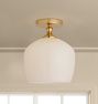 Theo Semi-Flush Mount, Glass Shades