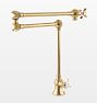 Connor Cross Handle Deck Mount Pot Filler - Aged Brass