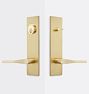 Richmond Brass Lever Exterior Door Set, Aged Brass