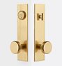 Blair Knob Exterior Door Set, Aged Brass